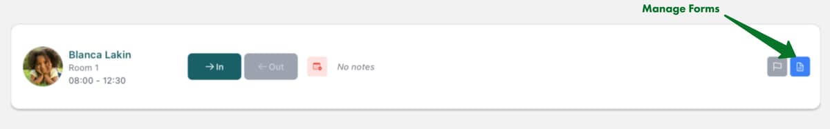 Managing forms interface