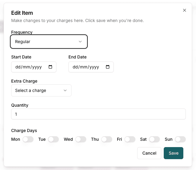 Edit Charge Dialog
