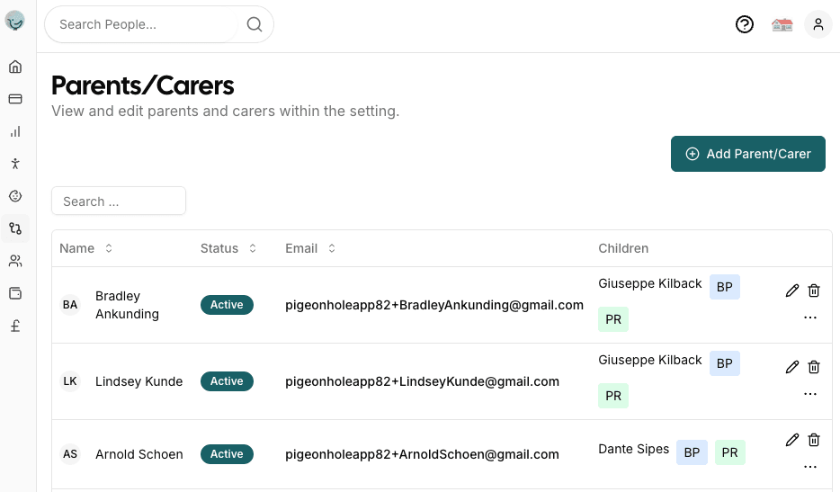 Parent/Carer from Child View
