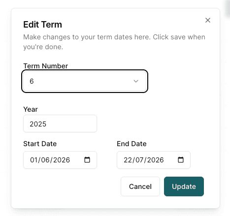 Edit Term Modal