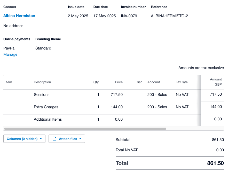 Invoice creation process